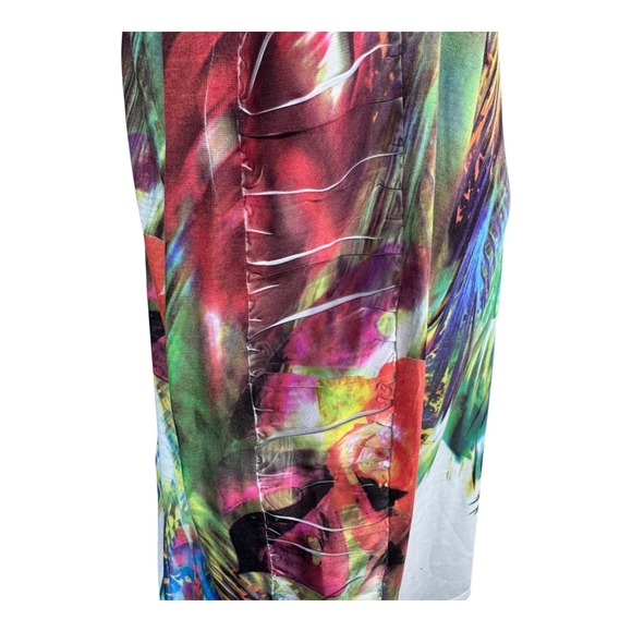 Erin London Multicolor Abstract Tropical Floral Print Long Sleeve Top Size M - Picture 2 of 7